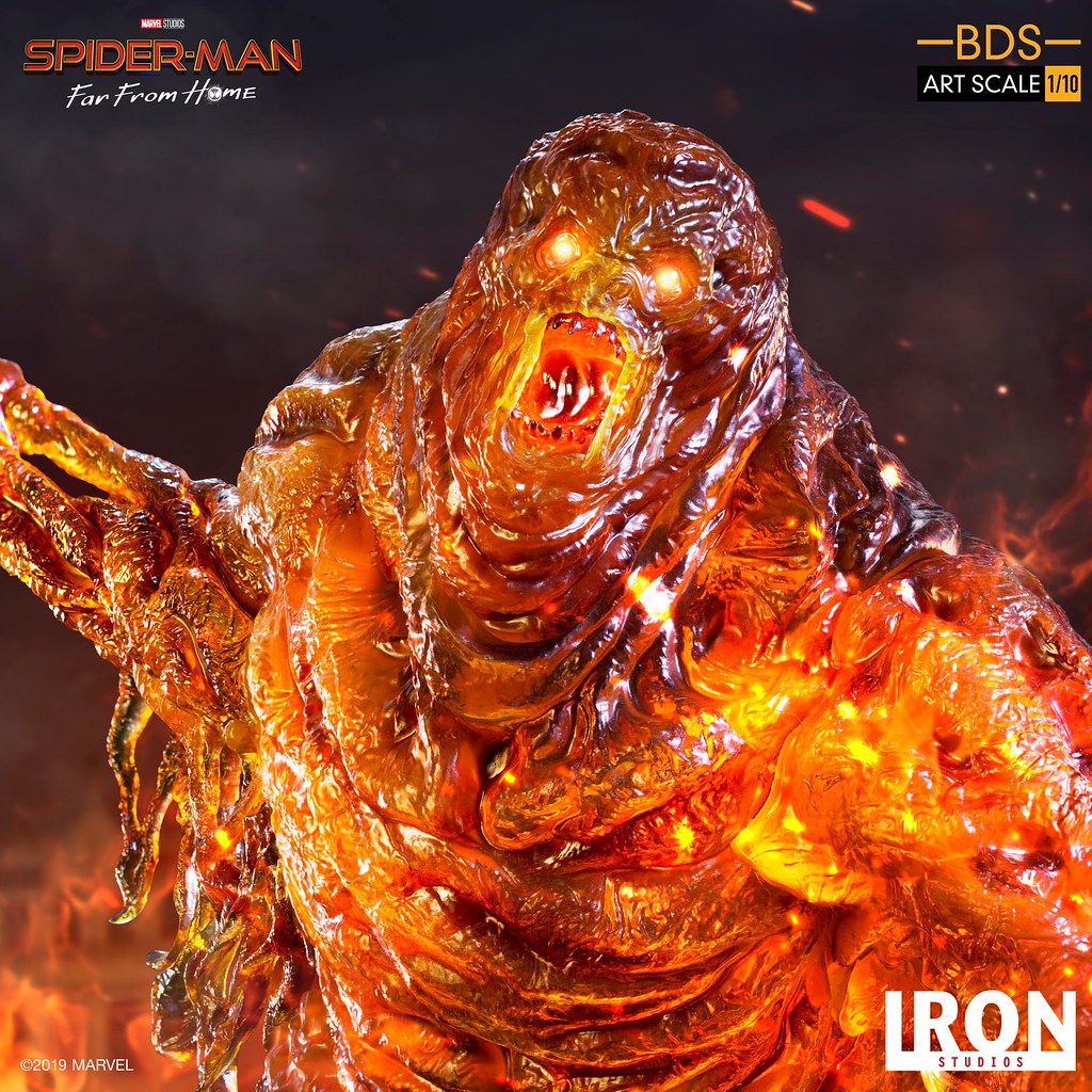 大型熔岩人襲來！ Iron Studios Battle Diorama 系列《蜘蛛人：離家日》熔岩人 Molten-Man 1/10 比例決鬥場景雕像