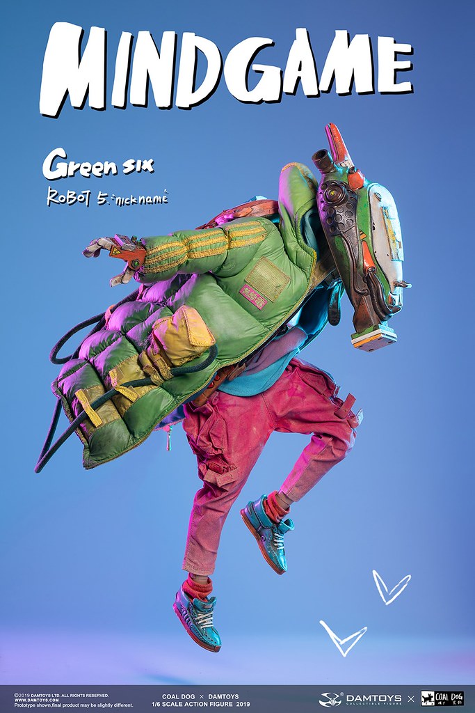 【DAMTOYS × Coal Dog】Mind Game 系列久違的第三彈新作，1/6 比例「Green Six」戴著巨大頭盔搶眼登場～