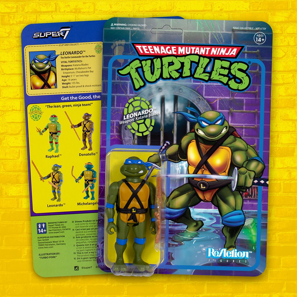 從包裝到人偶本體都是懷舊感滿載！ Super7 ReAction Figures 系列《忍者龜》TMNT 3.75 吋吊卡玩具第一波