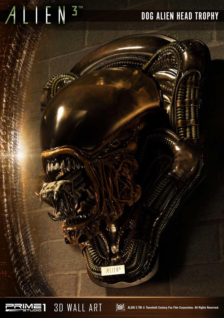 Prime 1 Studio 3D Wall Art 系列《異形3》異形狗 頭部擺飾 ドッグエイリアン ヘッドトロフィ WAAL-03 1：1 比例藝術裝置 開嘴版/闔嘴版