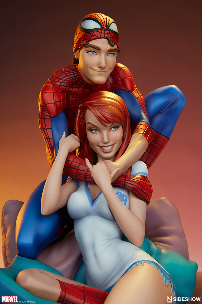 兩人甜蜜蜜的姿態立體化～ Sideshow Collectibles Marvel Comics【蜘蛛人和瑪莉·珍】Spider-Man and Mary Jane 全身雕像 普通版/EX版