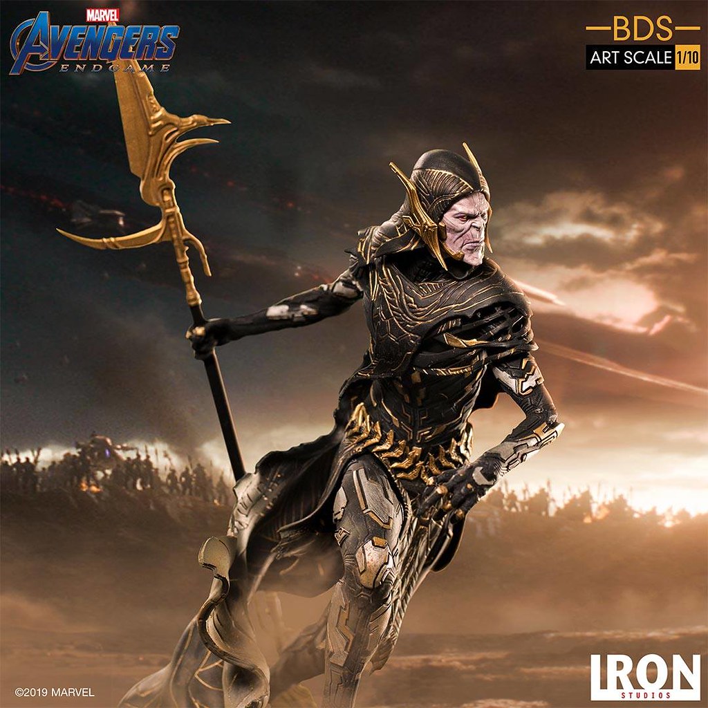 Iron Studios Battle Diorama 系列《復仇者聯盟：終局之戰》亡刃 黑暗教團 Corvus Glaive Black Order 1/10 比例決鬥場景雕像