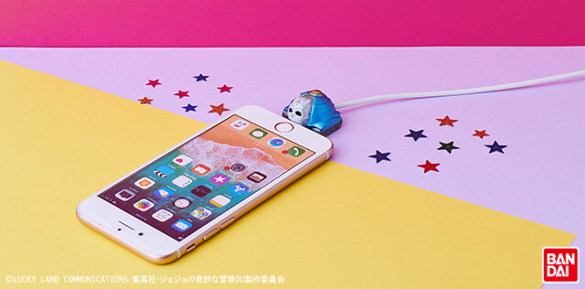 讓你的手機充電時也很JOJO！BANDAI《JOJO的奇妙冒險 不滅鑽石》穿心攻擊 回音ACT1 造型傳輸線保護套（ケーブルバイト シアーハートアタック エコーズACT1）