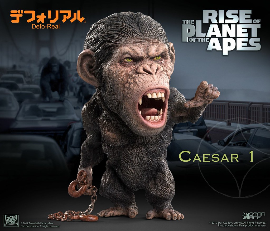 猩猩 團結 力量大！ Star Ace Toys Defo-Real 系列《猩球崛起》凱薩 鐵鍊版、槍矛版 Caesar Chain ver.、Spear ver. 一般版/豪華版