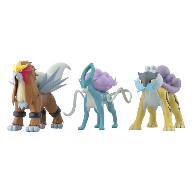 《精靈寶可夢》1/20比例食玩『POKEMON SCALE WORLD 城都地區篇「雷公&炎帝&水君（ライコウ＆エンテイ＆スイクン）」