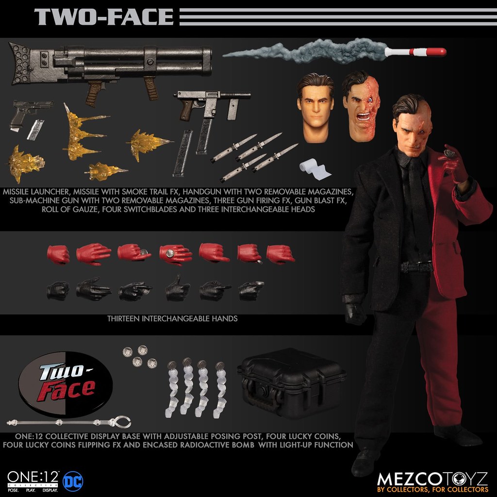 把一切都交給擲硬幣的男人! MEZCO ONE:12 COLLECTIVE 系列 DC【雙面人】Two-Face 1/12 比例可動人偶