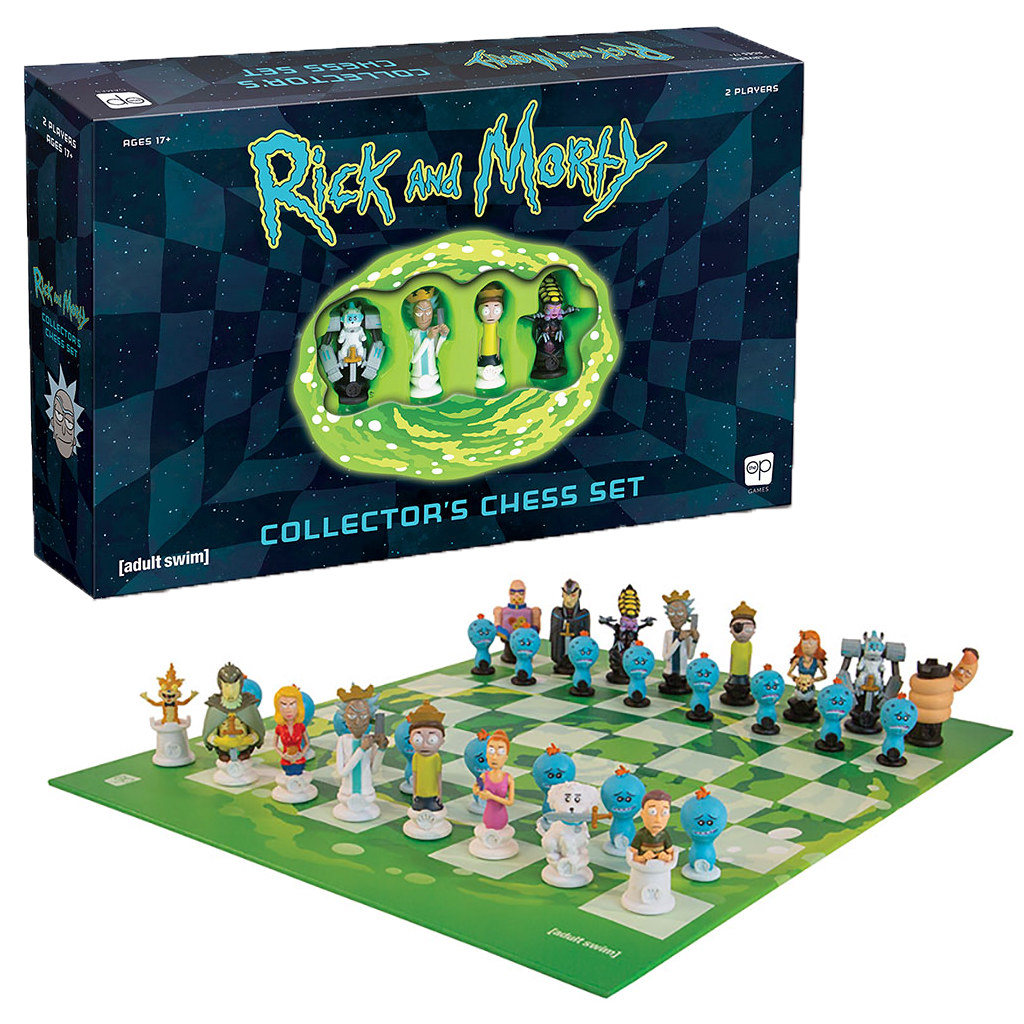 來場跨次元的宇宙爭霸戰吧！ Usaopoly × Adult Swim《瑞克與莫蒂》主題西洋棋組 Rick and Morty™ Collector’s Chess Set