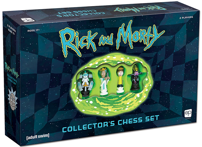來場跨次元的宇宙爭霸戰吧! Usaopoly × Adult Swim《瑞克與莫蒂》主題西洋棋組 Rick and Morty™ Collector’s Chess Set
