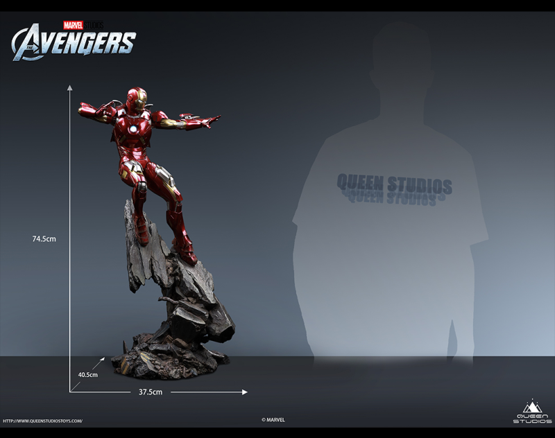 Queen Studios《復仇者聯盟》鋼鐵人馬克7（Iron Man Mark 7）1/4 比例全身雕像
