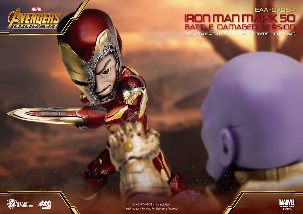 野獸國 Egg Attack Action 系列《復仇者聯盟：無限之戰》鋼鐵人馬克50 戰損版 (Iron Man MARK 50 Damaged Version)、奈米武器組 (Nano Weapon Set) 配件包
