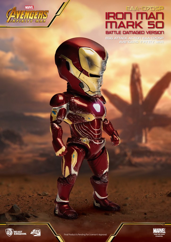 野獸國 Egg Attack Action 系列《復仇者聯盟：無限之戰》鋼鐵人馬克50 戰損版 (Iron Man MARK 50 Damaged Version)、奈米武器組 (Nano Weapon Set) 配件包