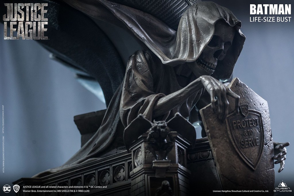 極致擬真還原的屁股下巴！Queen Studios《正義聯盟》蝙蝠俠 1:1比例 半身胸像（Justice League Batman Life-Size Bust）