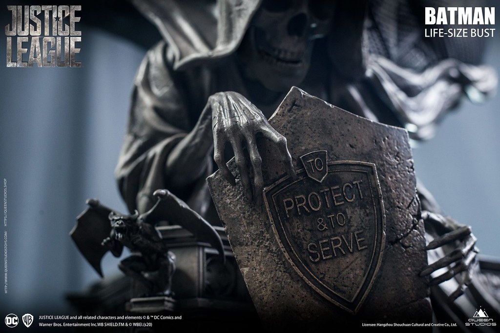 極致擬真還原的屁股下巴！Queen Studios《正義聯盟》蝙蝠俠 1:1比例 半身胸像（Justice League Batman Life-Size Bust）