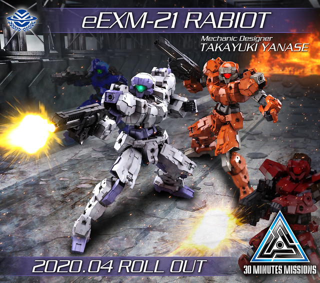 BANDAI SPIRITS 原創組裝模型『30MINUTES MISSIONS』 1/144 eEXM-21 拉比歐 白色&橙色（ラビオット）