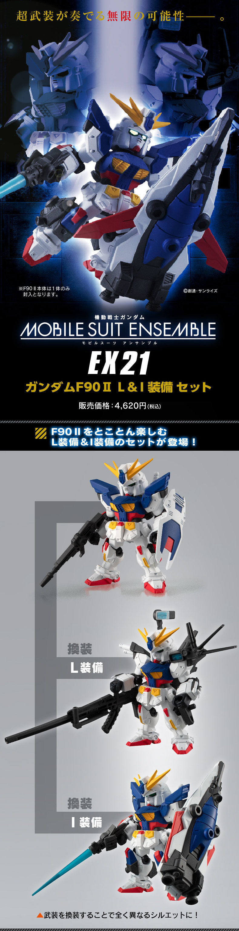 迎擊型、狙擊型裝備登場!MOBILE SUIT ENSEMBLE《機動戰士鋼彈F90》鋼彈F90II I型 / L型任務背包(ガンダムF90II I タイプ/ Lタイプ)