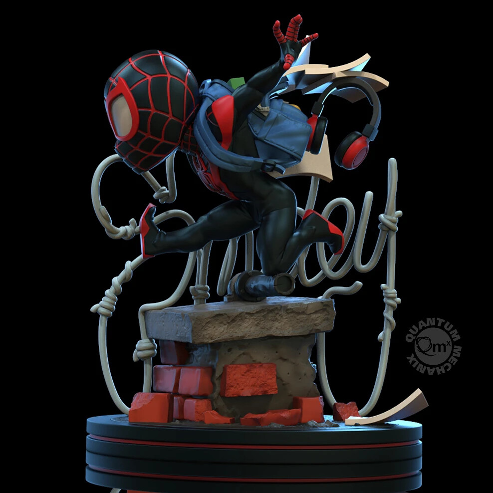 超級英雄趕著上學的可愛場景！ Quantum Mechanix Q-Fig 系列 Marvel Comics【邁爾斯·摩拉斯】Miles Morales Spider-Man Q-Fig Elite Diorama
