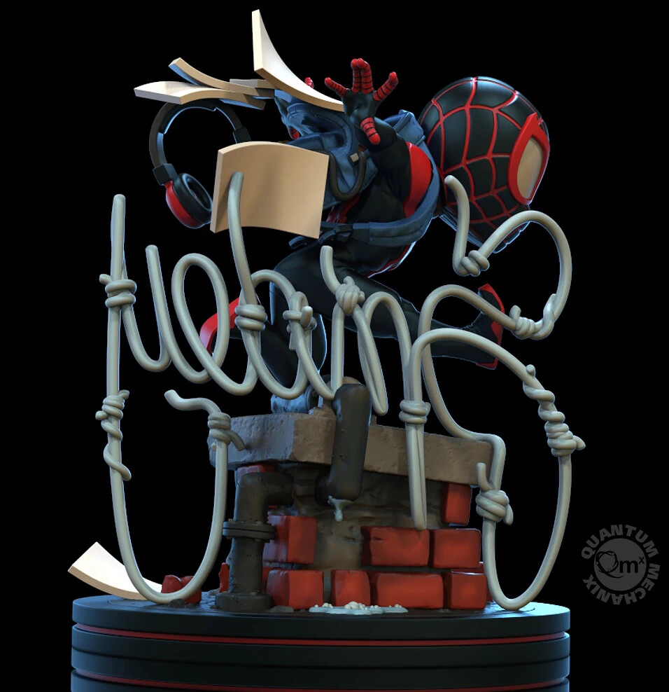 超級英雄趕著上學的可愛場景! Quantum Mechanix Q-Fig 系列 Marvel Comics【邁爾斯·摩拉斯】Miles Morales Spider-Man Q-Fig Elite Diorama