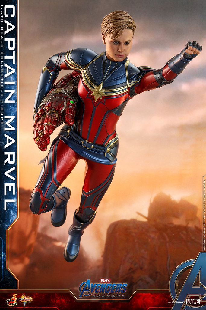 短髮造型終於登場! Hot Toys - MMS575 -《復仇者聯盟:終局之戰》驚奇隊長 Captain Marvel 1/6 比例人偶 戰損版的「奈米手套」配件也附上啦~