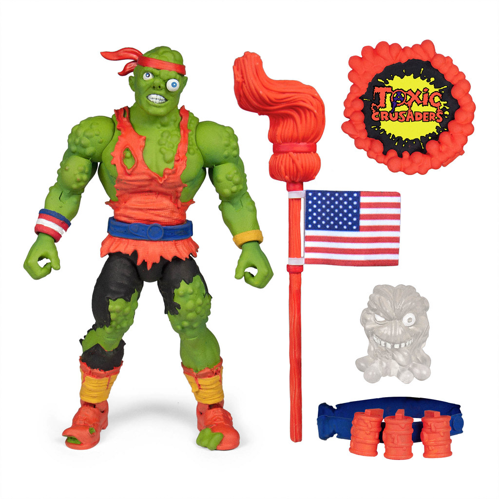 拿著拖把揍人的超ㄎㄧㄤ英雄！Super7《Toxic Crusaders》Toxie 6 吋可動人偶夜光版（Toxic Crusaders Glow in the Dark）【Entertainment Earth 限定】
