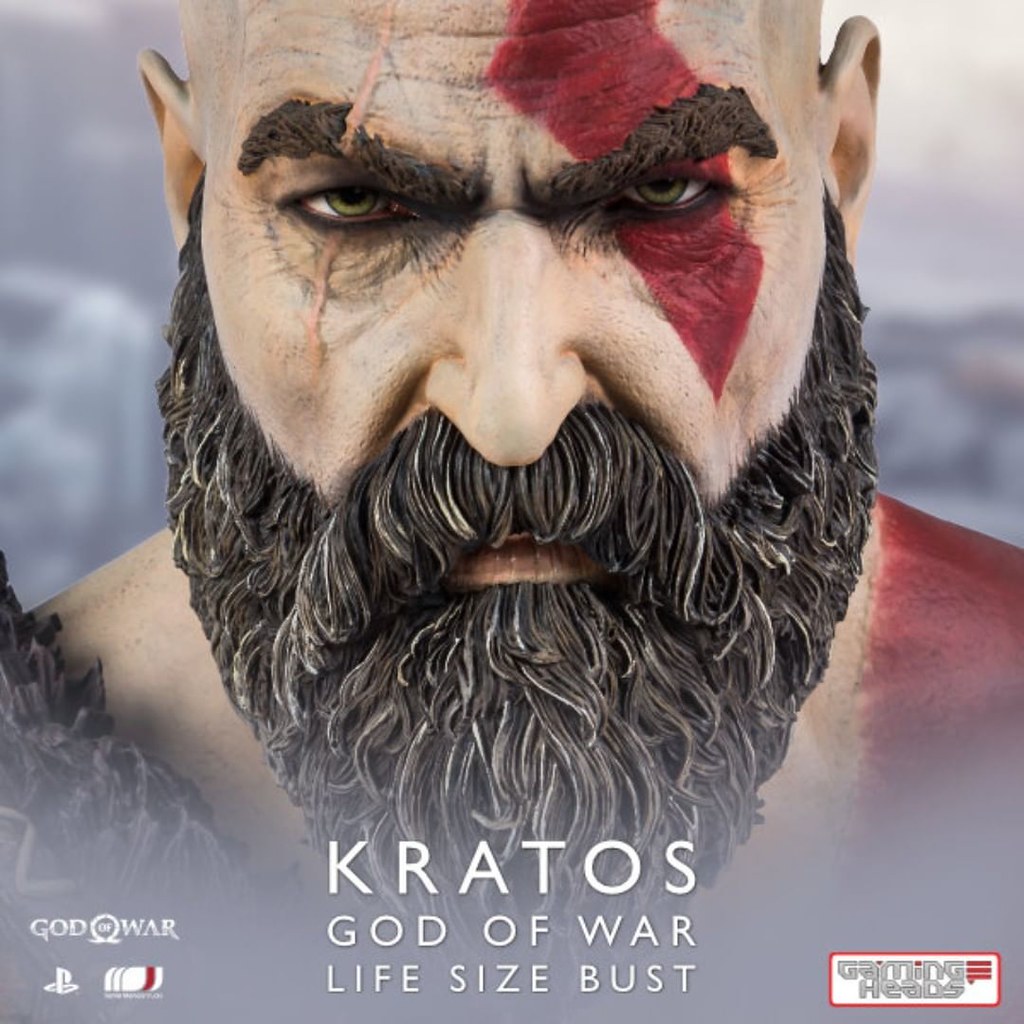 再現年邁滄桑面容！ Gaming Heads《戰神(God of War)》克雷多斯（Kratos） 1：1 比例胸像 限定 500 體登場