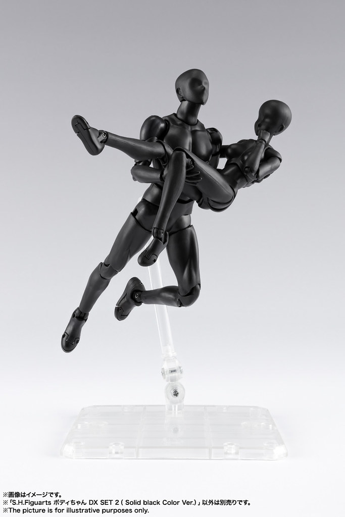 壓倒性可動加上豪華配件再登場!S.H.Figuarts 素體君/素體醬(ボディくん / ボディちゃん)DX SET 2( Solid black Color Ver.)