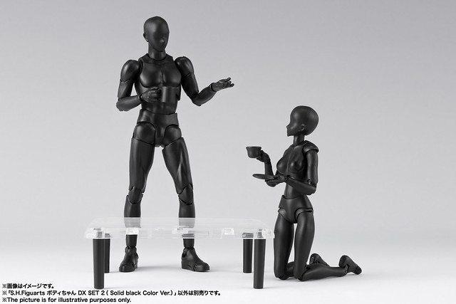 壓倒性可動加上豪華配件再登場!S.H.Figuarts 素體君/素體醬(ボディくん / ボディちゃん)DX SET 2( Solid black Color Ver.)