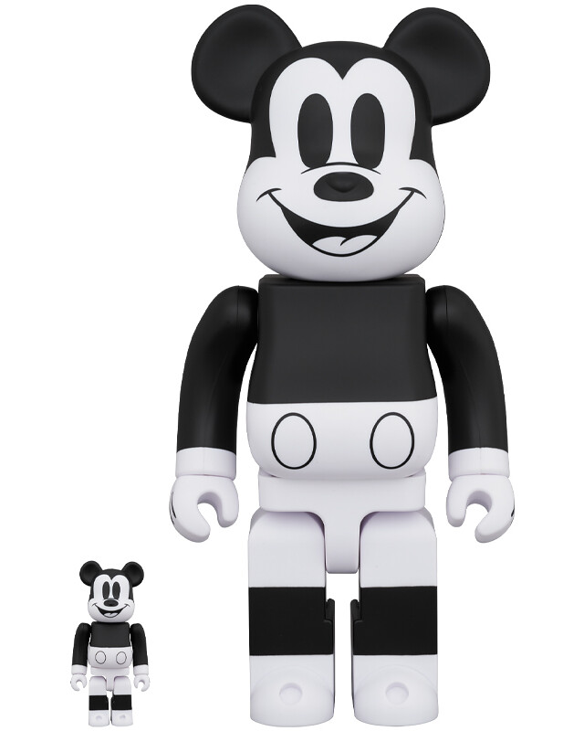 Medicom Toy Be Rbrick 系列 米奇 Mickey Mouse B W 版 100 400 套裝組 1000 同步登場 Mickey Mouse B W Ver 玩具人toy People News