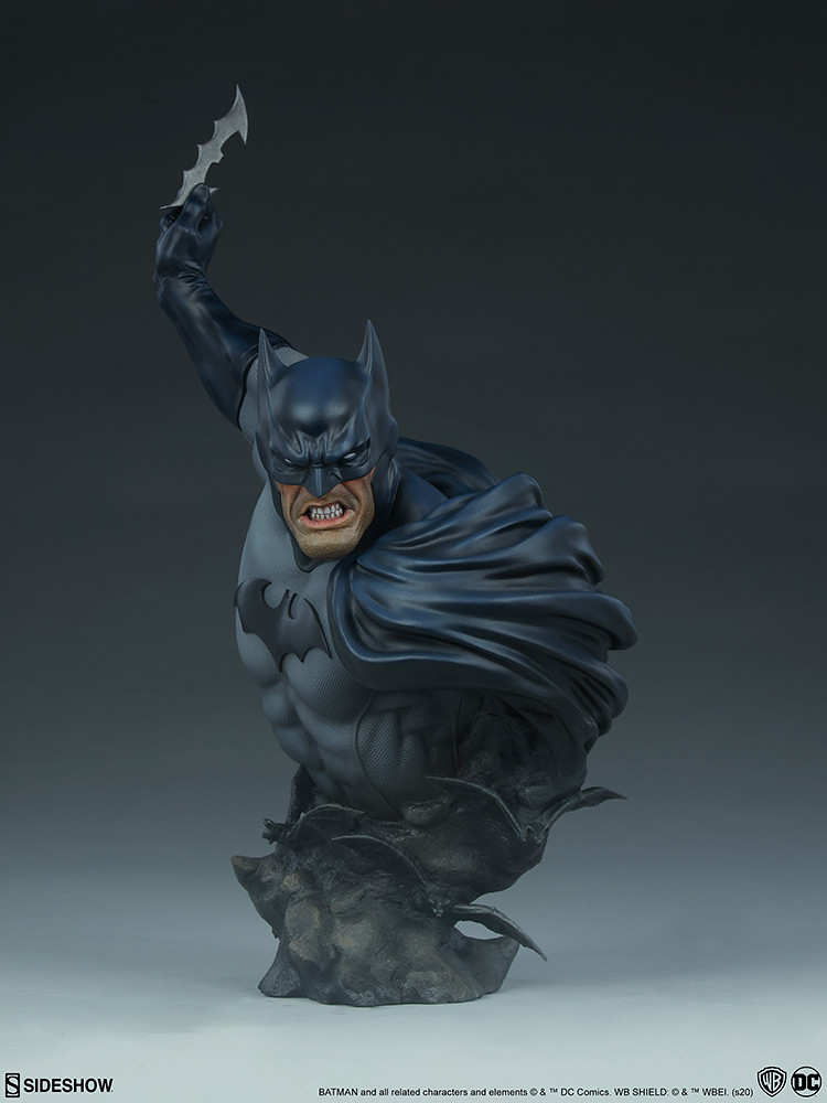 將準備投擲出蝙蝠飛鏢的瞬間完全濃縮！ Sideshow Collectibles DC Comics【蝙蝠俠】Batman 胸像