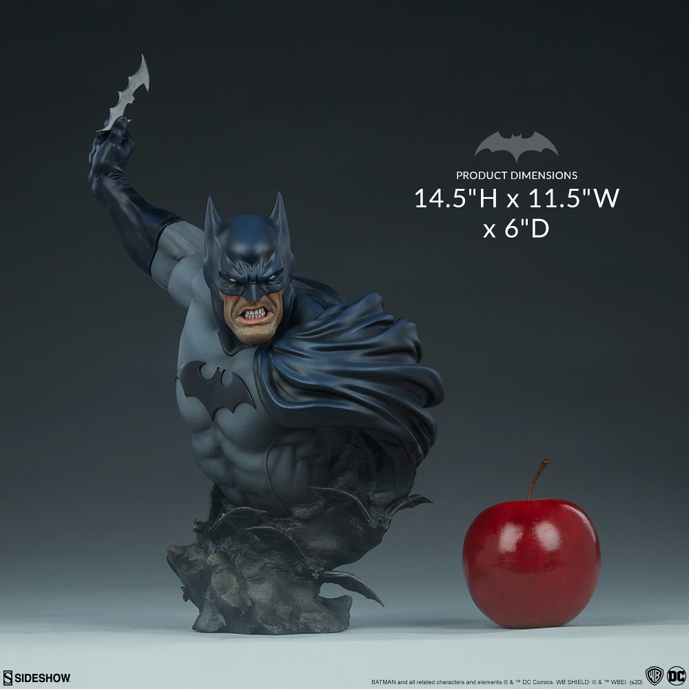 將準備投擲出蝙蝠飛鏢的瞬間完全濃縮！ Sideshow Collectibles DC Comics【蝙蝠俠】Batman 胸像