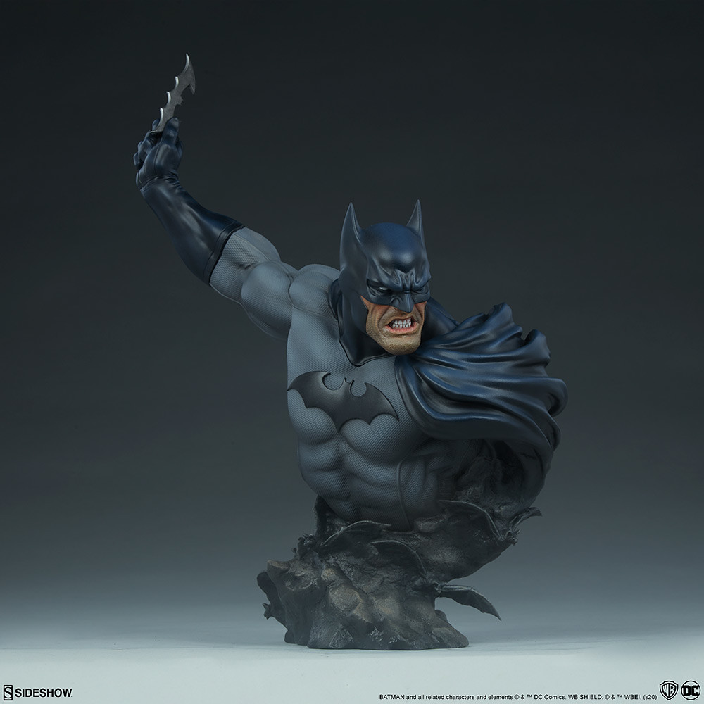 將準備投擲出蝙蝠飛鏢的瞬間完全濃縮！ Sideshow Collectibles DC Comics【蝙蝠俠】Batman 胸像