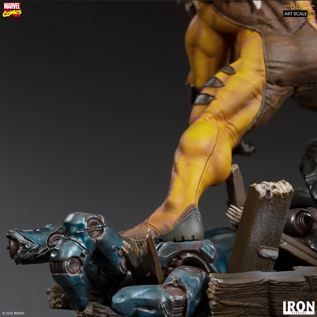 邪氣滿點的嗜血神情超級帥！ Iron Studios Battle Diorama 系列 Marvel Comics【劍齒虎】Sabretooth 1/10 比例全身雕像