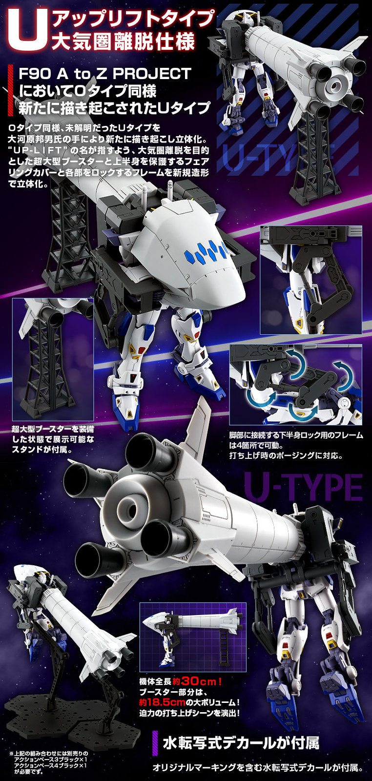 MG 1/100《機動戰士鋼彈F90》鋼彈F90用 O型&amp;U型任務背包擴充零件（ガンダムF90用 ミッションパック Oタイプ＆Uタイプ）【PB限定】