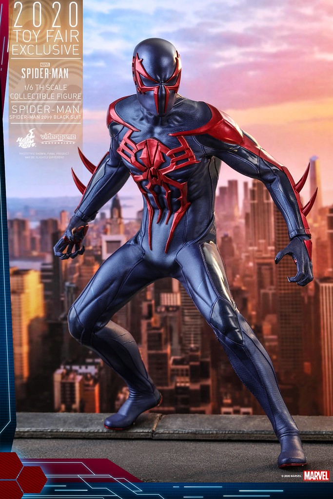 極具侵略感的紅色骷髏超煞氣！ Hot Toys –  VGM42 -《漫威蜘蛛人》蜘蛛人(蜘蛛人 2099 黑色戰衣)（Spider-Man (Spider-Man 2099 Black Suit)）1/6 比例人偶【香港動漫電玩節限定】