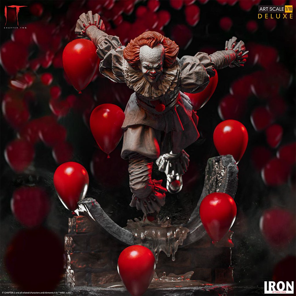 帶你重回陰森恐怖的德利小鎮下水道！ Iron Studios《牠：第二章》潘尼懷斯（Pennywise）豪華版 1/10 比例全身雕像