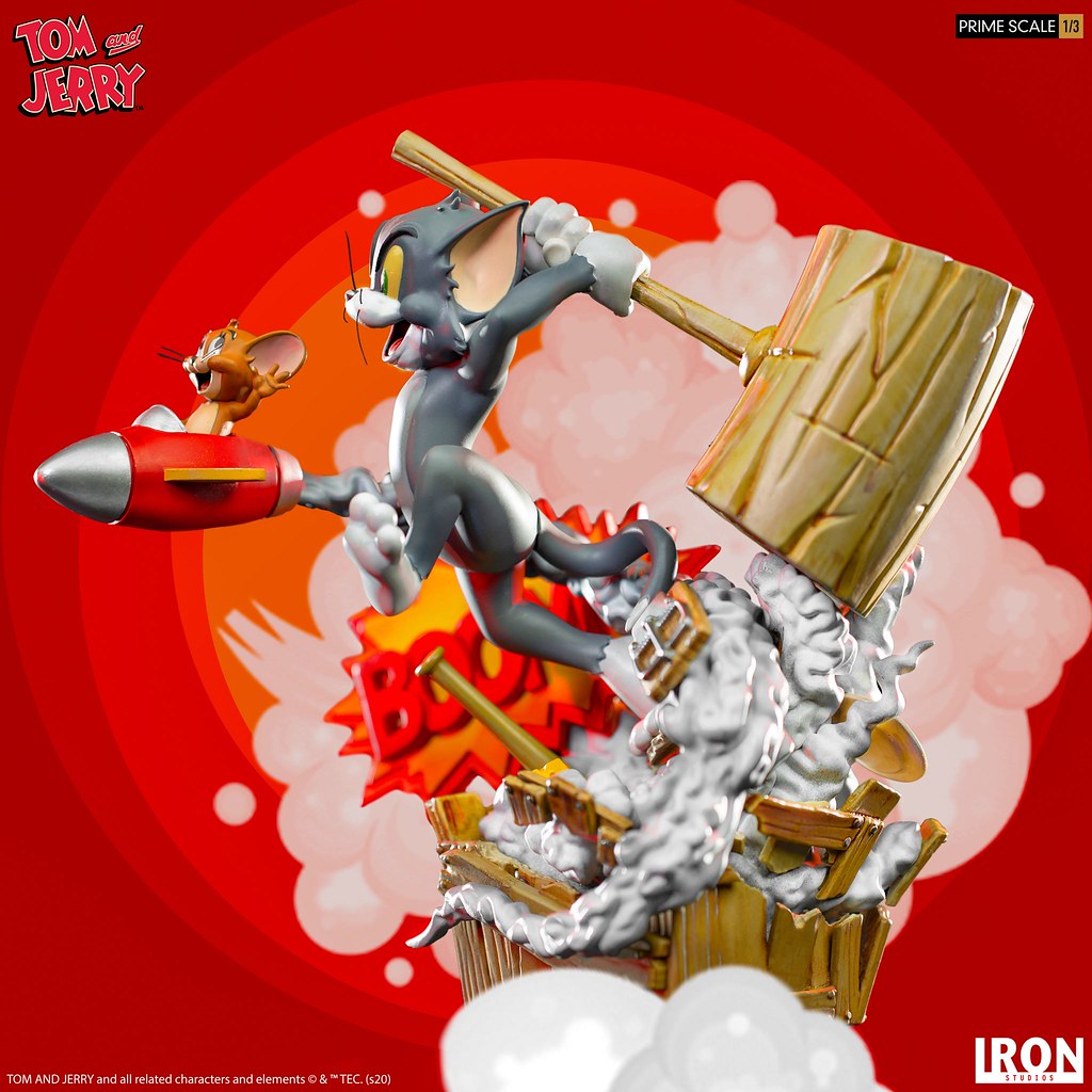 高度再現追逐時的混亂場面！ Iron Studios Prime Scale 系列《湯姆貓與傑利鼠》湯姆貓與傑利鼠（Tom &amp; Jerry）1/3 比例全身雕像