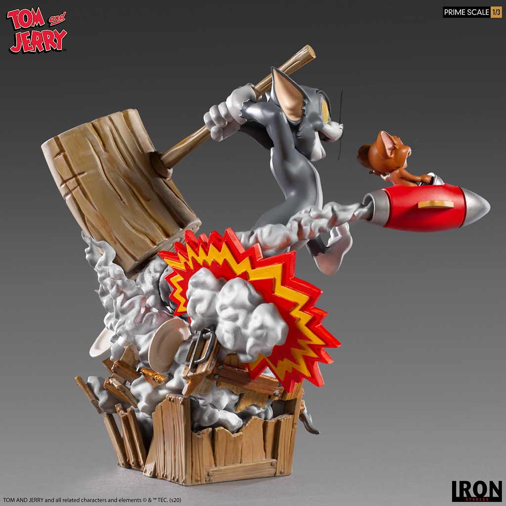 高度再現追逐時的混亂場面！ Iron Studios Prime Scale 系列《湯姆貓與傑利鼠》湯姆貓與傑利鼠（Tom &amp; Jerry）1/3 比例全身雕像