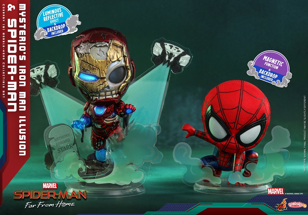 Hot Toys – COSB768 -《蜘蛛人:離家日》神秘客的鋼鐵人幻象&蜘蛛人(Mysterio’s Iron Man Illusion and Spider-Man)Cosbaby (S) Bobble-Head 套組