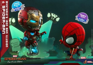 Hot Toys – COSB768 -《蜘蛛人：離家日》神秘客的鋼鐵人幻象＆蜘蛛人（Mysterio’s Iron Man Illusion and Spider-Man）Cosbaby (S) Bobble-Head 套組
