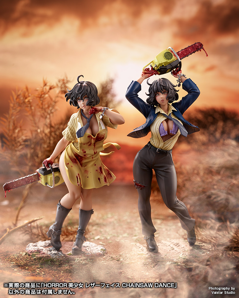 豔紅夕陽下狂舞的性感黑肉！ 壽屋 HORROR美少女 系列《德州電鋸殺人狂》「皮臉（レザーフェイス）CHAINSAW DANCE」1/7 比例PVC塗裝完成品