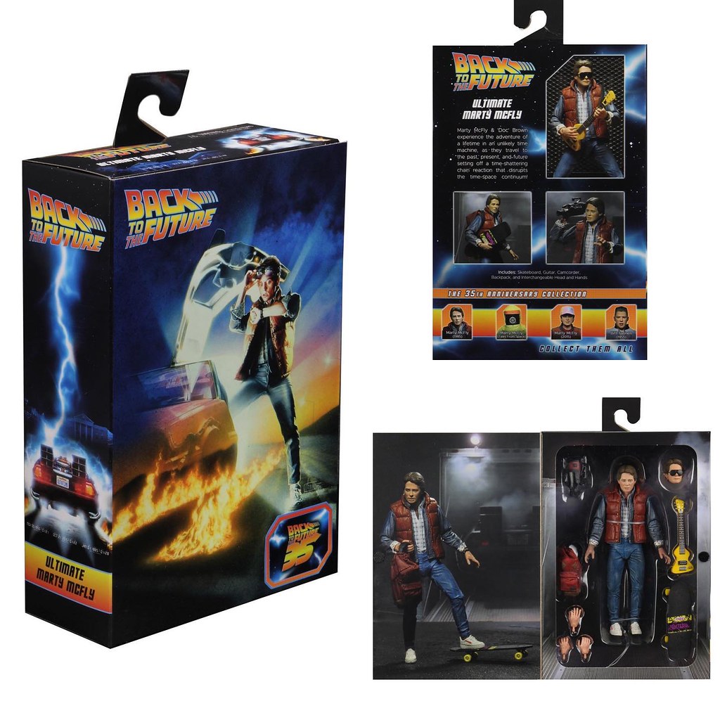 NECA《回到未來》新作「1955 年的布朗博士 (Doc Brown ‘55)」7 吋可動人偶發表公開~ 兩款「馬蒂‧麥佛萊(Marty McFly)」包裝盒官圖發表!