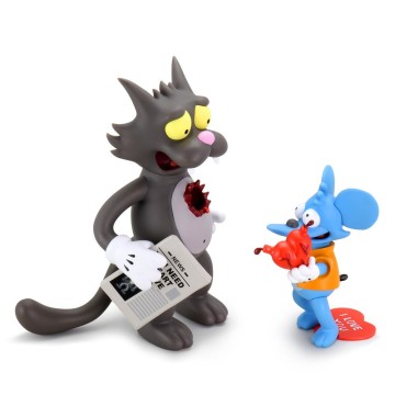 Kidrobot《辛普森家庭》躺姆貓與揭力鼠 搪膠人偶！把你的心送給你～