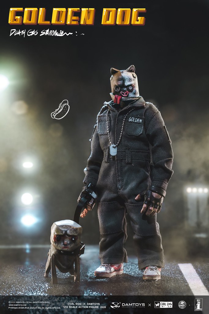 DAMTOYS × Coal Dog 亡命加油站系列【狗頭金】1/12比例可動人偶！人頭狗頭可替換，到底是人還是狗？