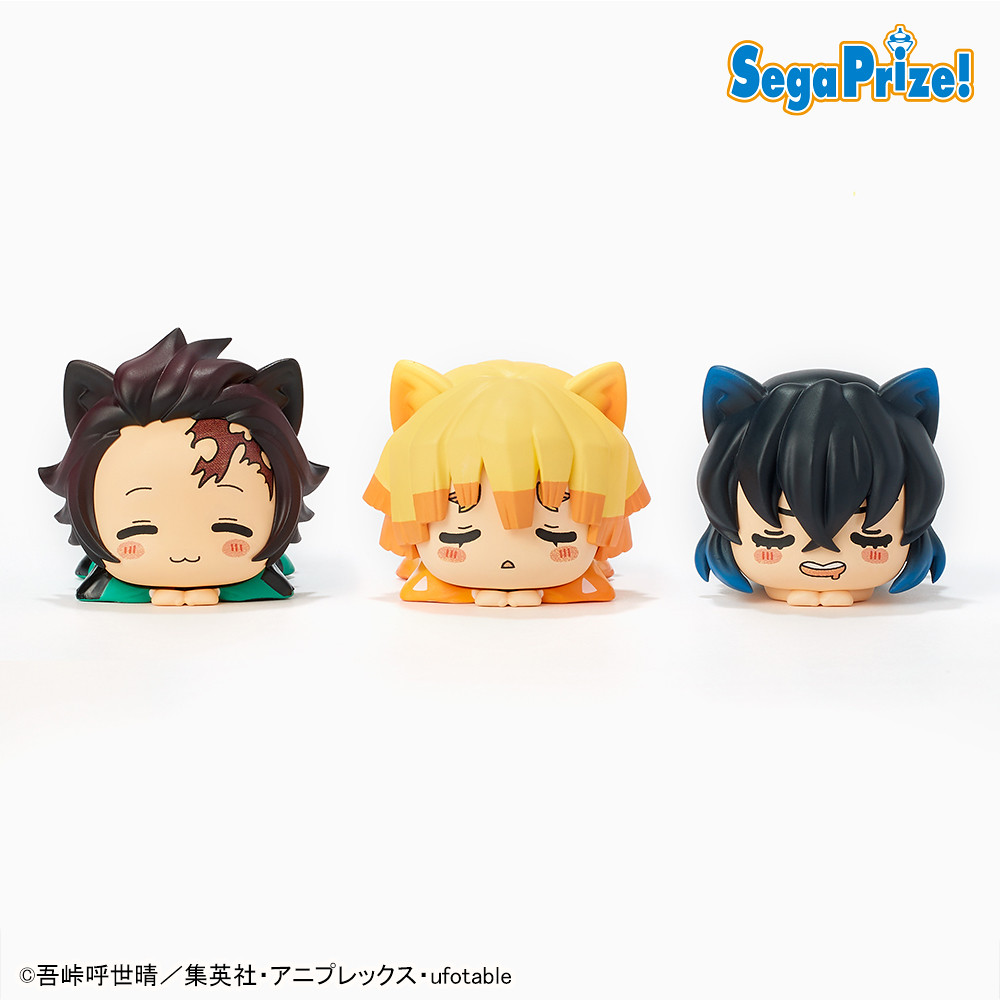SEGA景品《鬼滅之刃》午睡貓咪迷你FIGURE 炭治郎/善逸/伊之助 在掌心萌萌瞇一下