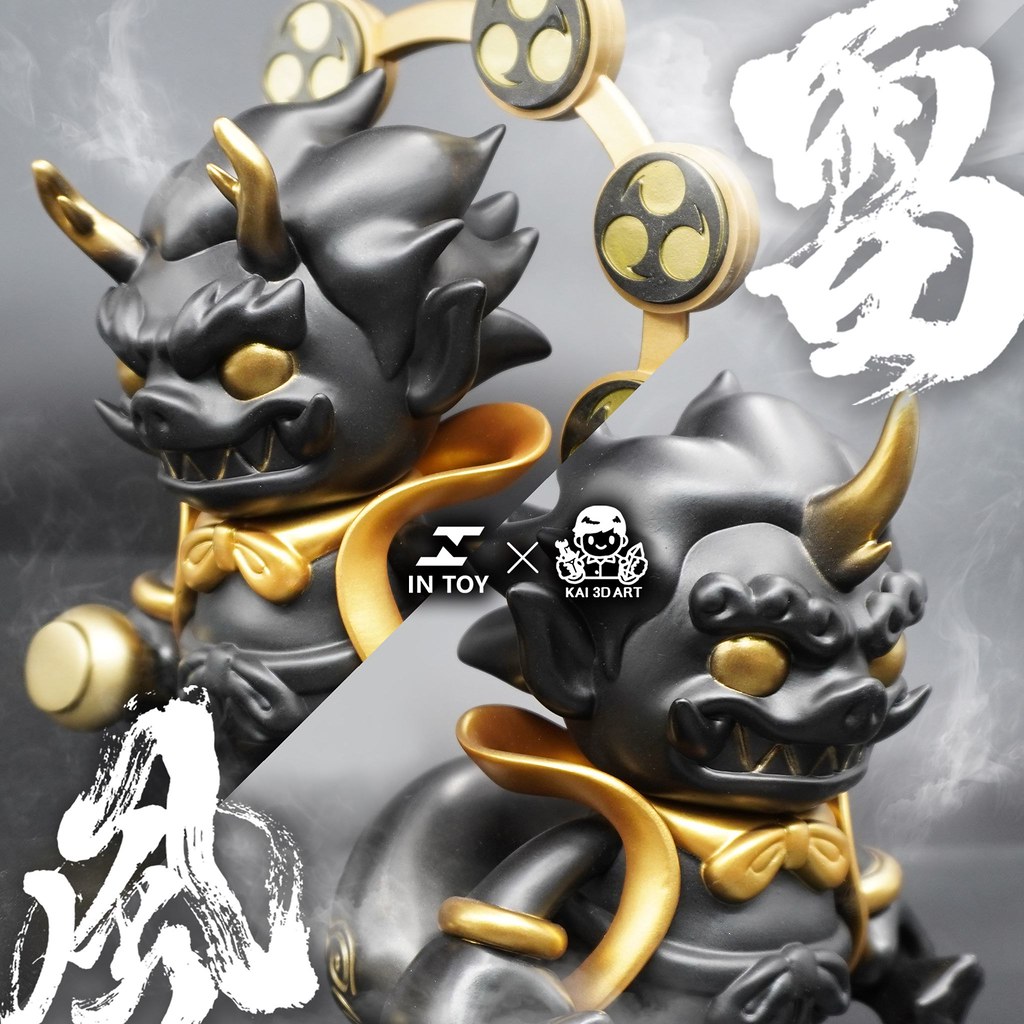 IN Toy × KAI 3D Art Studio 神像系列首波新作「風神」「雷神」黑金