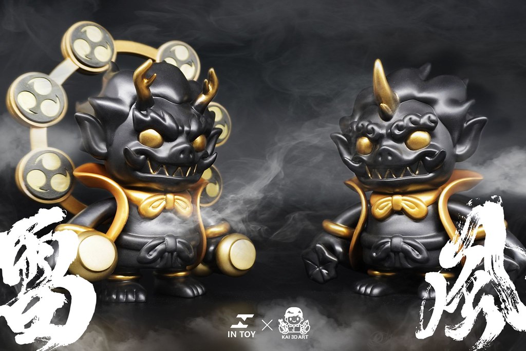 IN Toy × KAI 3D Art Studio 神像系列首波新作「風神」「雷神」黑金