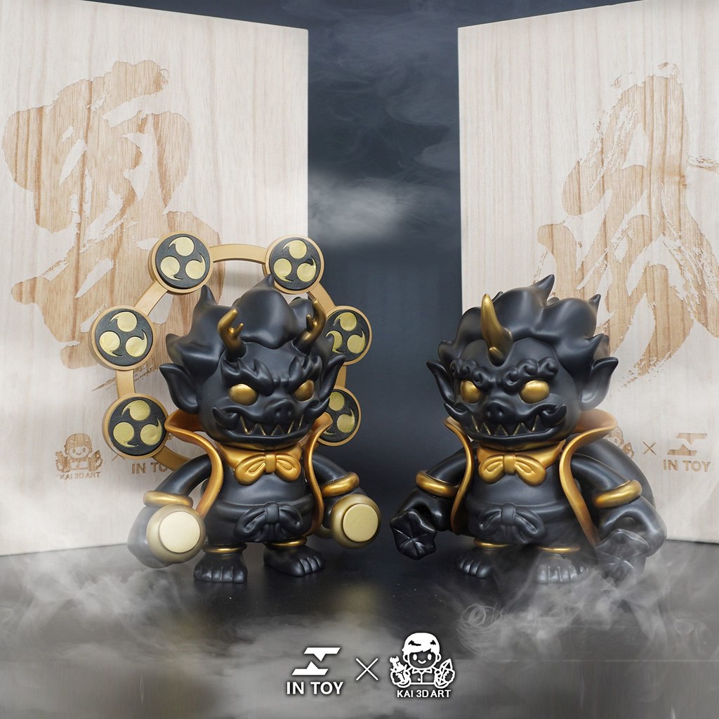 IN Toy × KAI 3D Art Studio 神像系列首波新作「風神」「雷神」黑金