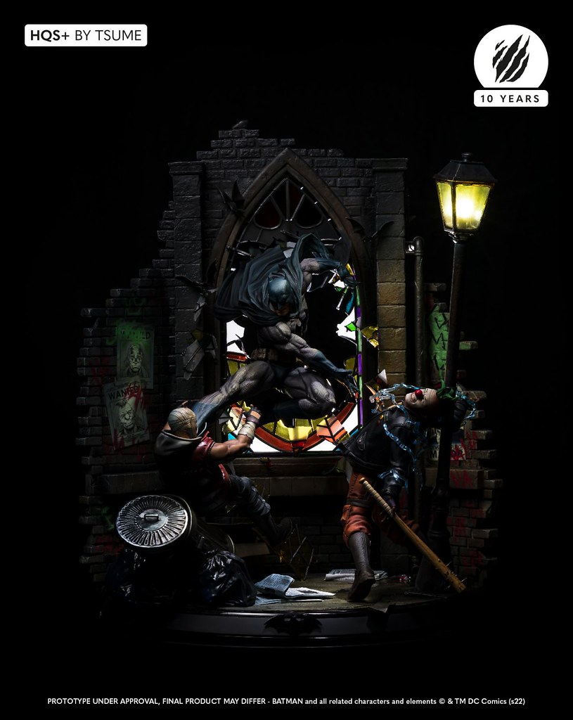 破窗打擊罪犯的精彩躍動！Tsume-Art HQS+系列《蝙蝠俠》蝙蝠俠 1/6比例場景限量雕像