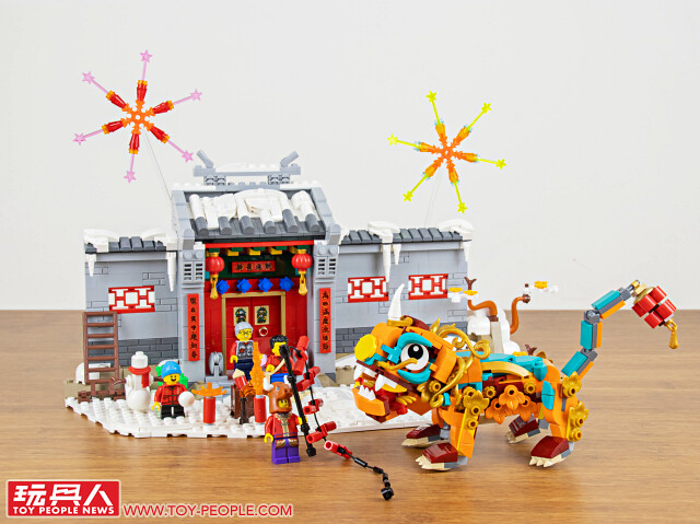 LEGO 80106「年獸的故事」、80107「新春元宵燈會」開箱報告！用鞭炮嚇跑年獸、張燈結綵賞花燈