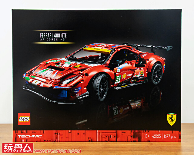 LEGO 42125 科技系列【法拉利488 GTE “AF CORSE #51”】開箱報告！鮮紅