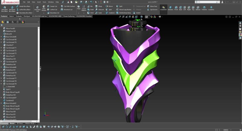 [自動變形]我從建模開始 3D打印做了這個自動變形暴喪頭像+1米高仿生初號機預告